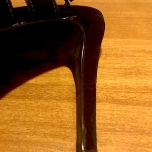 Steve Madden, black, 4 inch heels, size 8M.  Open toe never worn.